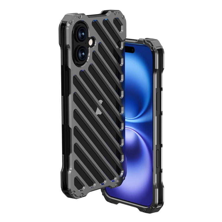 RJ-50 Phone Case – Hollow Breathable Armor Metal Phone Case, For iPhone 16 Pro Max, For... For iPhone 16 Plus