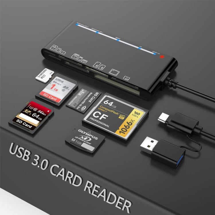 CR7 USB3.0 + Type-C Multi-function Card Reader CF / XD / MS / SD / TF Card 7 in 1, USB3.0 + Type-C – Card Slot