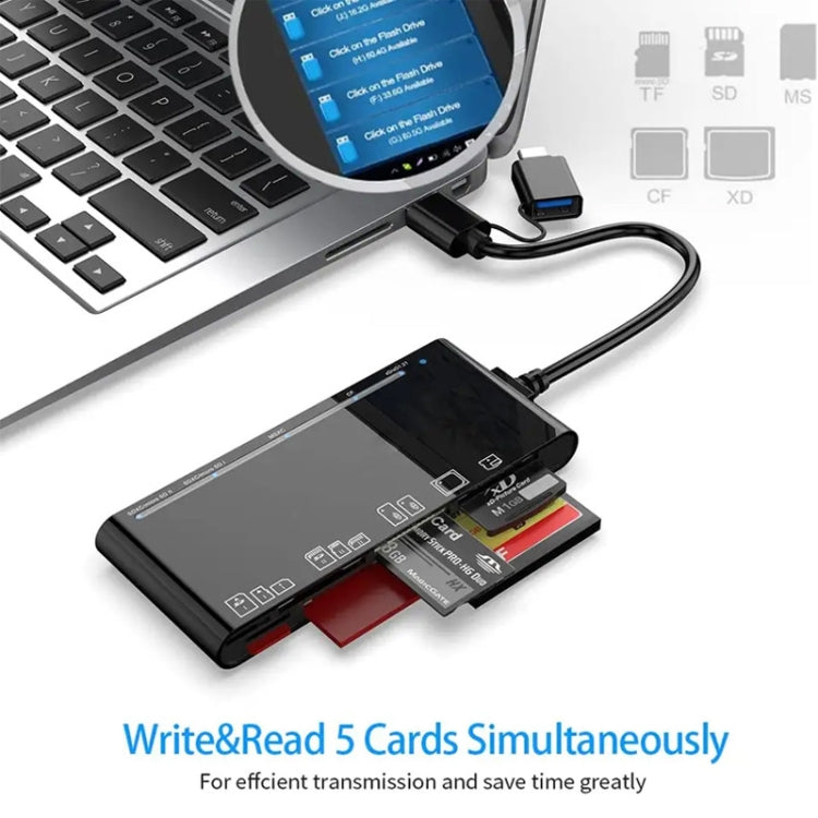 CR7 USB3.0 + Type-C Multi-function Card Reader CF / XD / MS / SD / TF Card 7 in 1, USB3.0 + Type-C – Card Slot