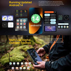 Ulefone Armor 24, Rugged Phone, Side Fingerprint, 22000mAh, 6.78 inch Android 14 MediaTek Helio G96 Octa Core, Network: 4G, NFC, Armor 24 – Lanyard, Magnetic, Fast Charging