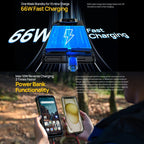 Ulefone Armor 24, Rugged Phone, Side Fingerprint, 22000mAh, 6.78 inch Android 14 MediaTek Helio G96 Octa Core, Network: 4G, NFC, Armor 24 – Lanyard, Magnetic, Fast Charging