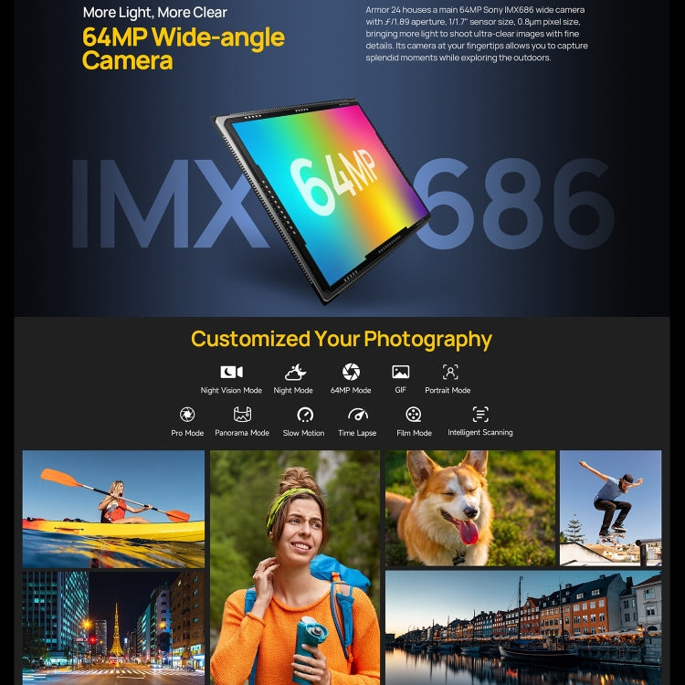 Ulefone Armor 24, Rugged Phone, Side Fingerprint, 22000mAh, 6.78 inch Android 14 MediaTek Helio G96 Octa Core, Network: 4G, NFC, Armor 24 – Lanyard, Magnetic, Fast Charging