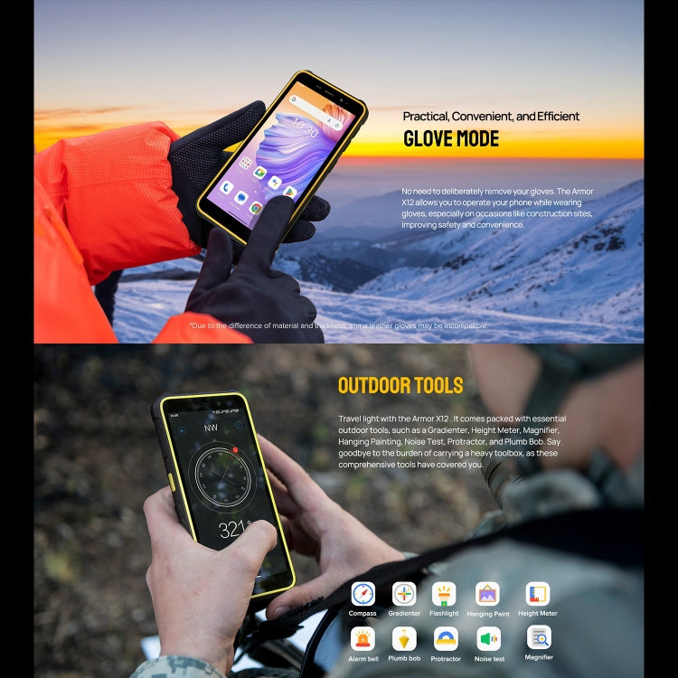 Ulefone Armor X12, Rugged Phone, Face Unlock, 5.45 inch Android 13 Go MediaTek Helio A22 Quad Core, Network: 4G, NFC, 3GB+32GB – Lanyard, Magnetic