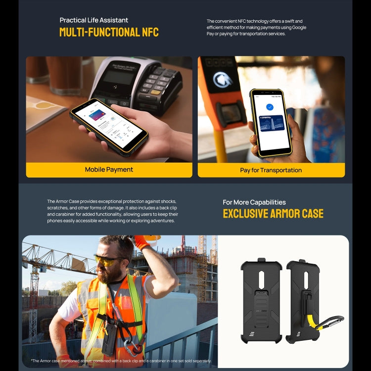 Ulefone Armor X12, Rugged Phone, Face Unlock, 5.45 inch Android 13 Go MediaTek Helio A22 Quad Core, Network: 4G, NFC, 3GB+32GB – Lanyard, Magnetic