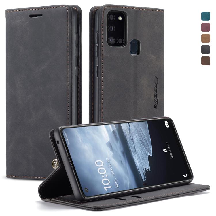 CaseMe-013 Multifunctional Retro Frosted Horizontal Flip Leather Case with Card Slot & Holder & Wallet, For Samsung Galaxy A21S, For Samsung Galaxy A31, For Samsung Galaxy A41 For Samsung Galaxy A21S Black