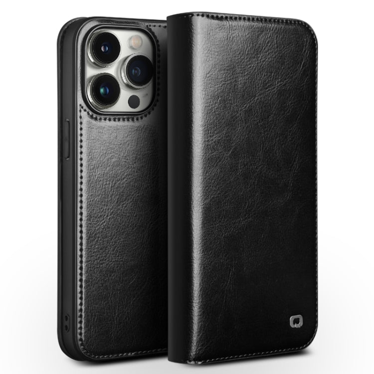 QIALINO Classic Genuine Leather Phone Case – Leather, For iPhone 16e / 17e, For iPhone 17 Pro Max, For iPhone 17 Pro, For iPhone 17, For iPhone Air, For iPhone 16 Pro Max, For iPhone 16 Pro, For iPhone 16 Plus, For iPhone 16, For iPhone 15 Pro Max... For iPhone 15 Pro Max Black