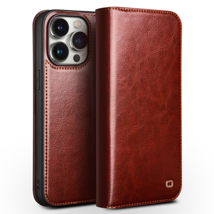 QIALINO Classic Genuine Leather Phone Case – Leather, For iPhone 16e / 17e, For iPhone 17 Pro Max, For iPhone 17 Pro, For iPhone 17, For iPhone Air, For iPhone 16 Pro Max, For iPhone 16 Pro, For iPhone 16 Plus, For iPhone 16, For iPhone 15 Pro Max... For iPhone 15 Pro Max Brown