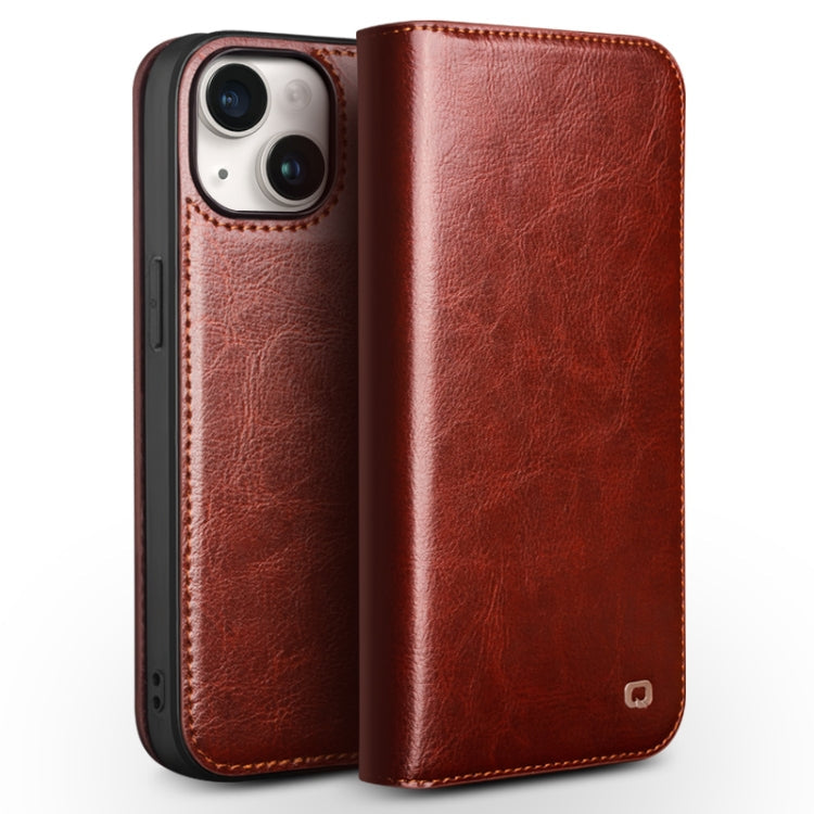 QIALINO Classic Genuine Leather Phone Case – Leather, For iPhone 16e / 17e, For iPhone 17 Pro Max, For iPhone 17 Pro, For iPhone 17, For iPhone Air, For iPhone 16 Pro Max, For iPhone 16 Pro, For iPhone 16 Plus, For iPhone 16, For iPhone 15 Pro Max... For iPhone 15 Plus Brown
