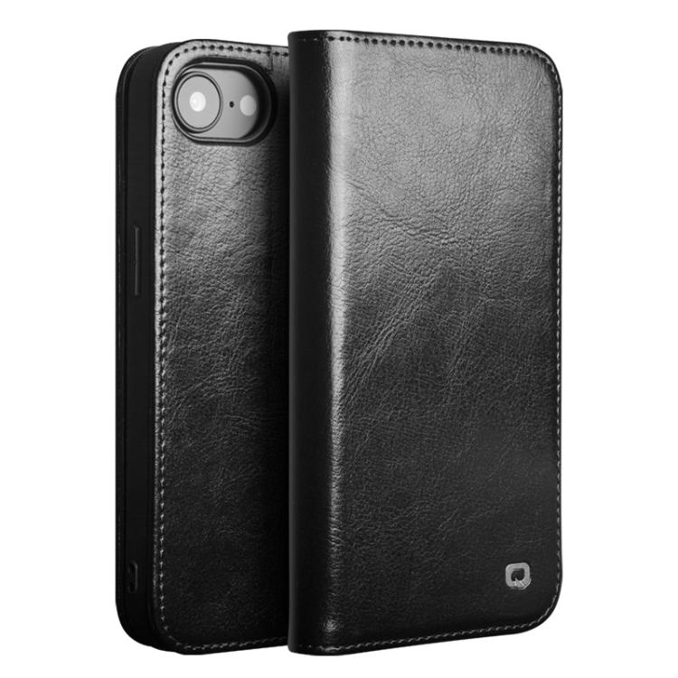 QIALINO Classic Genuine Leather Phone Case, For iPhone 16e / 17e, For iPhone 17 Pro Max, For iPhone 17 Pro, For iPhone 17, For iPhone Air, For iPhone 16 Pro Max, For iPhone 16 Pro, For iPhone 16 Plus, For iPhone 16, For iPhone 15 Pro Max               ... For iPhone 16e 17e Black