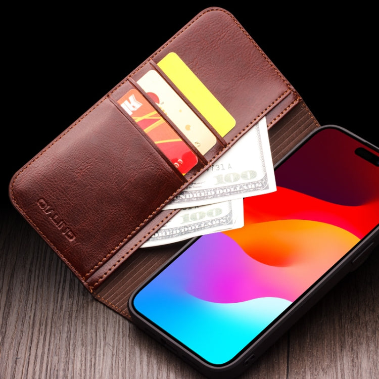 QIALINO Classic Genuine Leather Phone Case, For iPhone 16e / 17e, For iPhone 17 Pro Max, For iPhone 17 Pro, For iPhone 17, For iPhone Air, For iPhone 16 Pro Max, For iPhone 16 Pro, For iPhone 16 Plus, For iPhone 16, For iPhone 15 Pro Max               ...