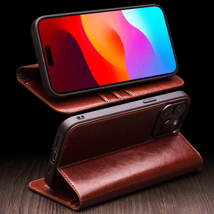 QIALINO Classic Genuine Leather Phone Case, For iPhone 16e / 17e, For iPhone 17 Pro Max, For iPhone 17 Pro, For iPhone 17, For iPhone Air, For iPhone 16 Pro Max, For iPhone 16 Pro, For iPhone 16 Plus, For iPhone 16, For iPhone 15 Pro Max               ...
