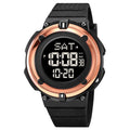 SKMEI 2010 Multifunctional Men 50M Waterproof Luminous Digital Wrist Watch Rose Gold