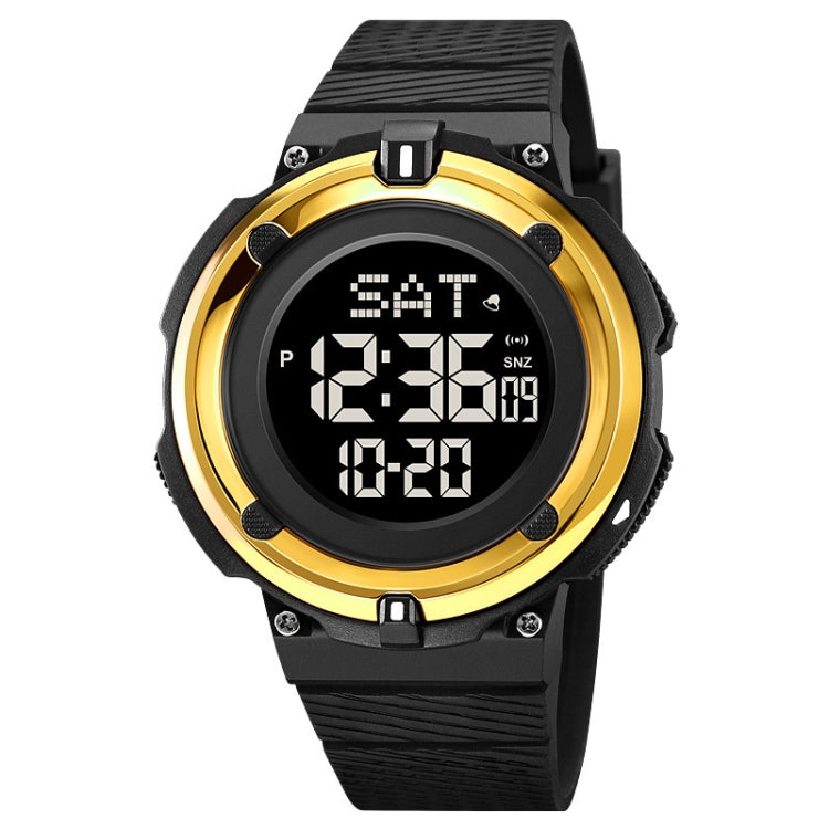 SKMEI 2010 Multifunctional Men 50M Waterproof Luminous Digital Wrist Watch Gold