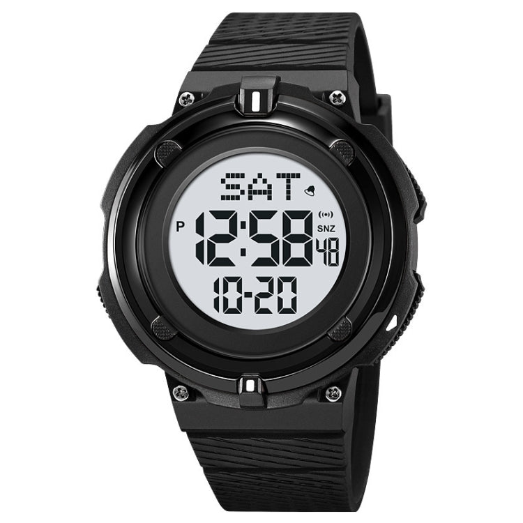 SKMEI 2010 Multifunctional Men 50M Waterproof Luminous Digital Wrist Watch Black White