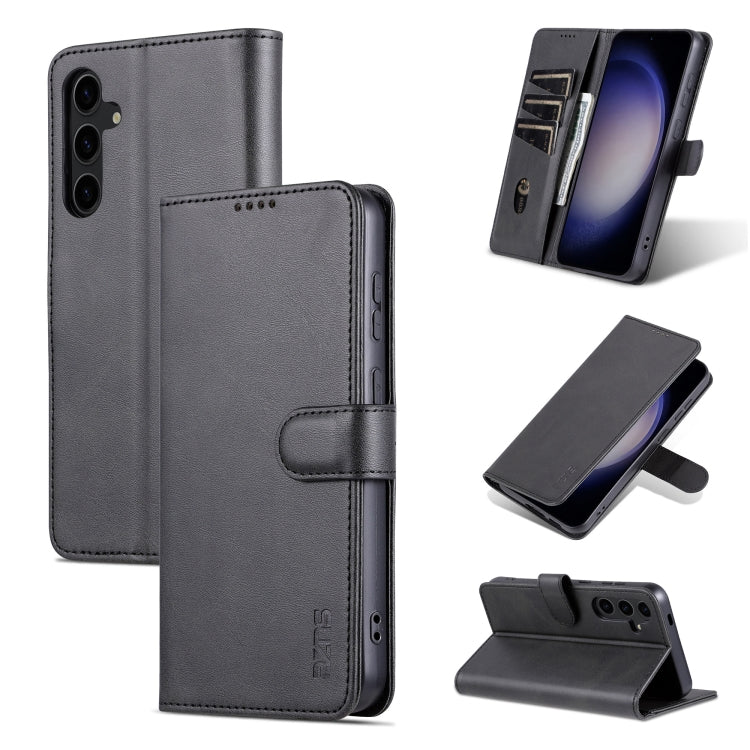 AZNS Skin Feel Calf Texture Flip Leather Phone Case – Card Slot, Flip, Leather, For Samsung Galaxy S24+ 5G, For Samsung Galaxy S24 5G, For Samsung Galaxy A15, For Samsung Galaxy A05 For Samsung Galaxy S24 5G Black