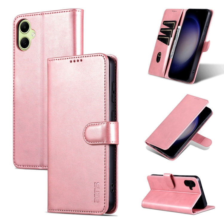 AZNS Skin Feel Calf Texture Flip Leather Phone Case – Card Slot, Flip, Leather, For Samsung Galaxy S24+ 5G, For Samsung Galaxy S24 5G, For Samsung Galaxy A15, For Samsung Galaxy A05 For Samsung Galaxy A05 Rose Gold