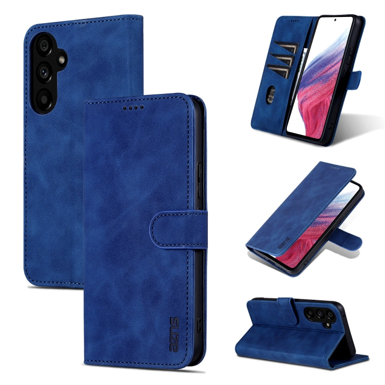 AZNS Skin Feel Calf Texture Flip Leather Phone Case – Card Slot, Flip, Leather, For Samsung Galaxy S24 Ultra 5G, For Samsung Galaxy A55 5G, For Samsung Galaxy A35 5G, For Samsung Galaxy A24 4G / A25 For Samsung Galaxy A55 5G Blue