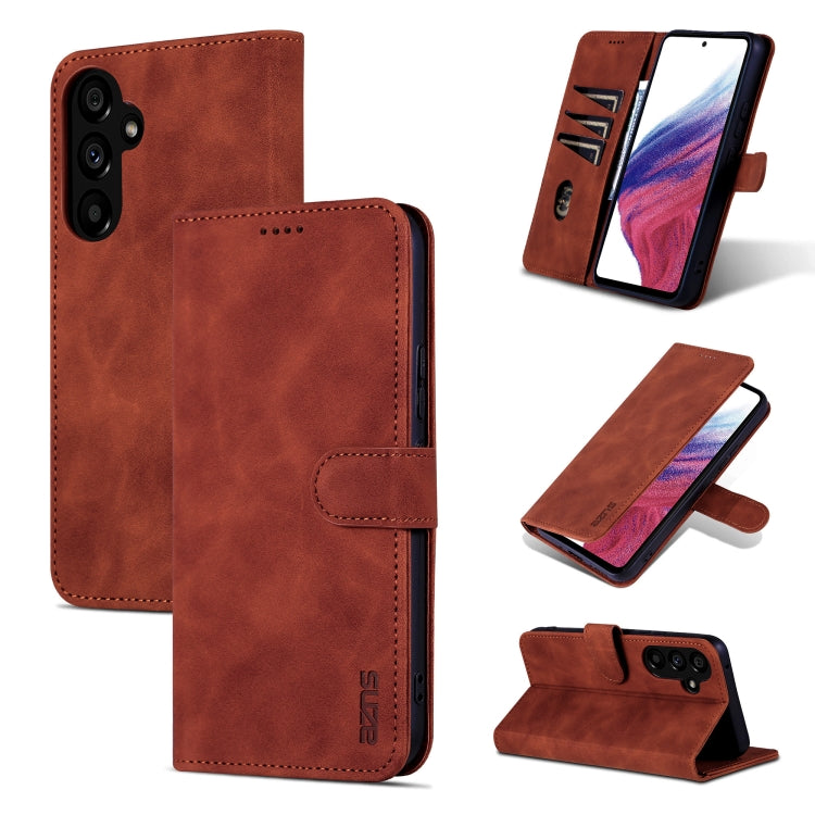 AZNS Skin Feel Calf Texture Flip Leather Phone Case – Card Slot, Flip, Leather, For Samsung Galaxy S24 Ultra 5G, For Samsung Galaxy A55 5G, For Samsung Galaxy A35 5G, For Samsung Galaxy A24 4G / A25 For Samsung Galaxy A55 5G Brown