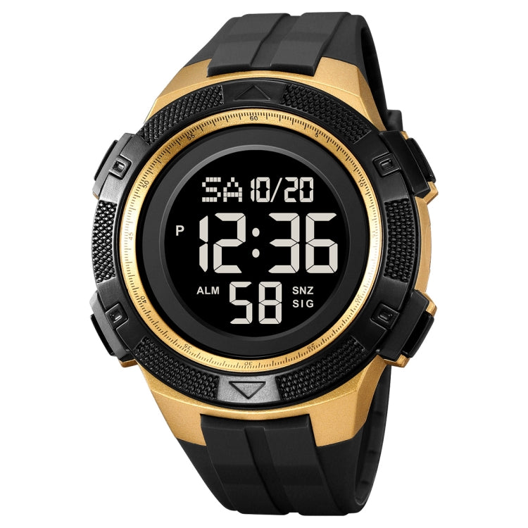 SKMEI 2078 Multifunctional Men 50M Waterproof Sports Fashion Digital Wrist Watch Black Gold
