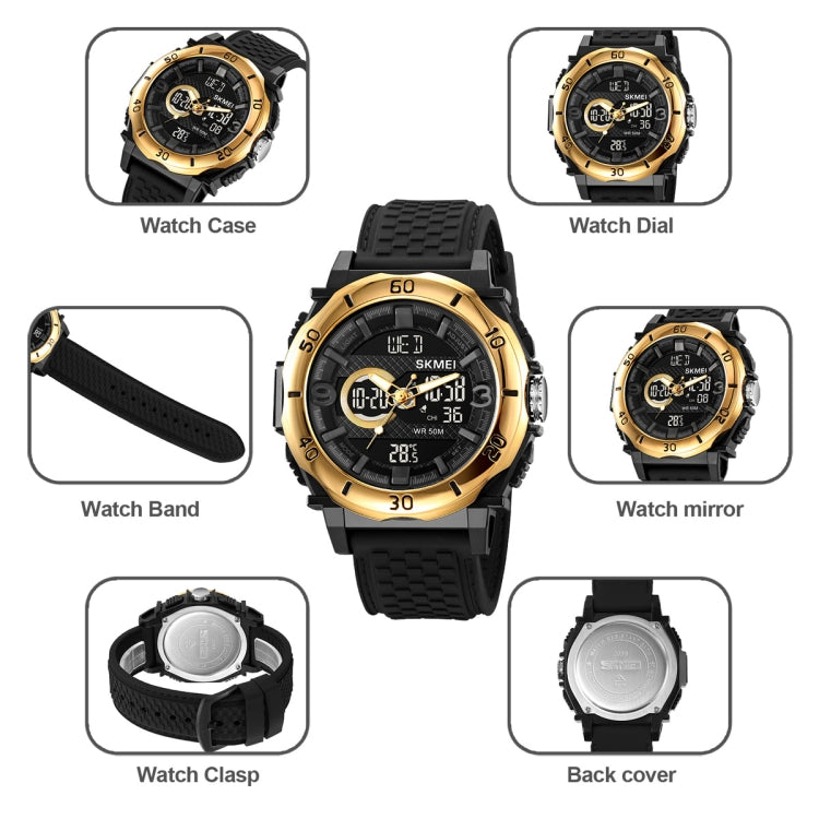 Wrist Watch – 2098 Multifunctional Men 50M Waterproof Thermometer Dual Display...