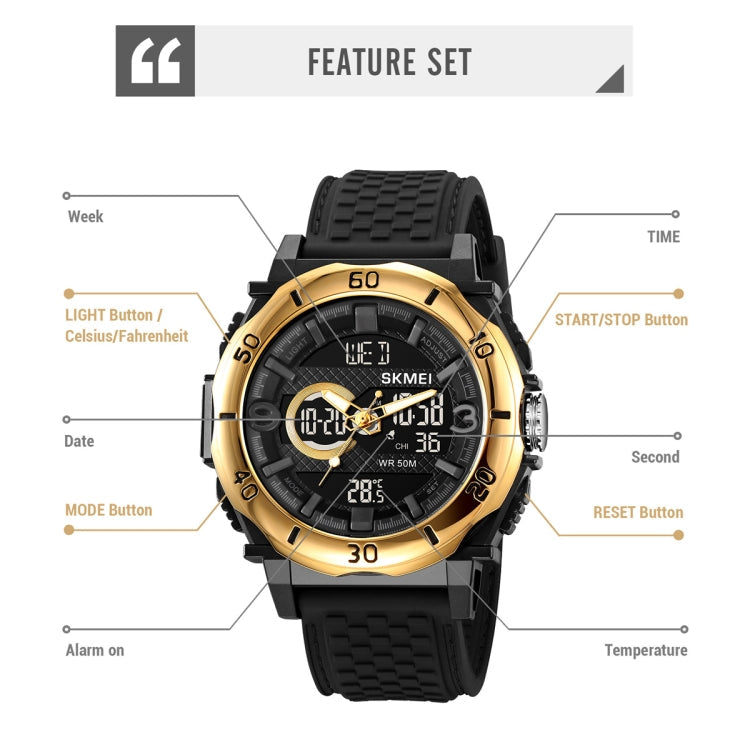 Wrist Watch – 2098 Multifunctional Men 50M Waterproof Thermometer Dual Display...