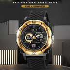 Wrist Watch – 2098 Multifunctional Men 50M Waterproof Thermometer Dual Display...