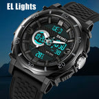 Wrist Watch – 2098 Multifunctional Men 50M Waterproof Thermometer Dual Display...