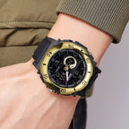 Wrist Watch – 2098 Multifunctional Men 50M Waterproof Thermometer Dual Display...