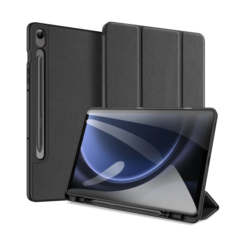 DUX DUCIS Domo Series Magnetic Flip Leather Tablet Case – Shockproof, Waterproof, Magnetic, For Galaxy Tab S12+, For Samsung Galaxy Tab A11+ / A9+, For Samsung Galaxy Tab S9 FE / S10 FE, For Samsung Galaxy Tab S10 FE+, For Samsung Galaxy Tab S10 Ultra For Samsung Galaxy Tab S9 FE S10 FE Black