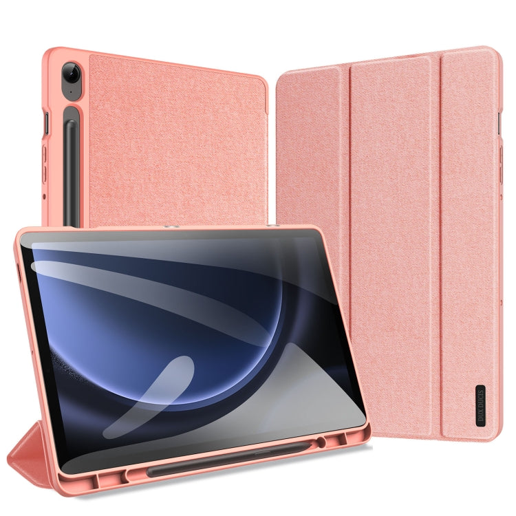 DUX DUCIS Domo Series Magnetic Flip Leather Tablet Case – Shockproof, Waterproof, Magnetic, For Galaxy Tab S12+, For Samsung Galaxy Tab A11+ / A9+, For Samsung Galaxy Tab S9 FE / S10 FE, For Samsung Galaxy Tab S10 FE+, For Samsung Galaxy Tab S10 Ultra For Samsung Galaxy Tab S9 FE S10 FE Pink