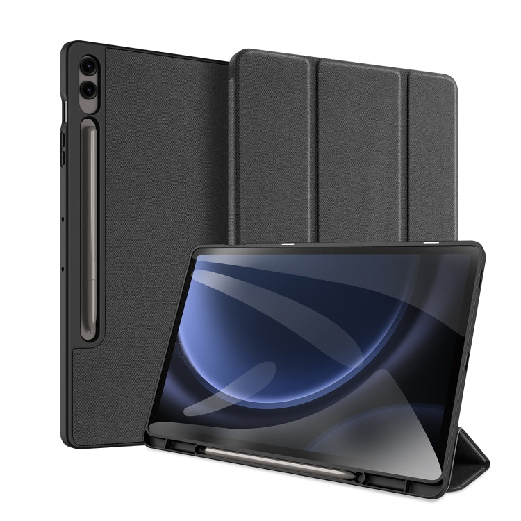 DUX DUCIS Domo Series Magnetic Flip Leather Tablet Case – Shockproof, Waterproof, Magnetic, For Galaxy Tab S12+, For Samsung Galaxy Tab A11+ / A9+, For Samsung Galaxy Tab S9 FE / S10 FE, For Samsung Galaxy Tab S10 FE+, For Samsung Galaxy Tab S10 Ultra For Samsung Galaxy Tab S9 FE+ Black