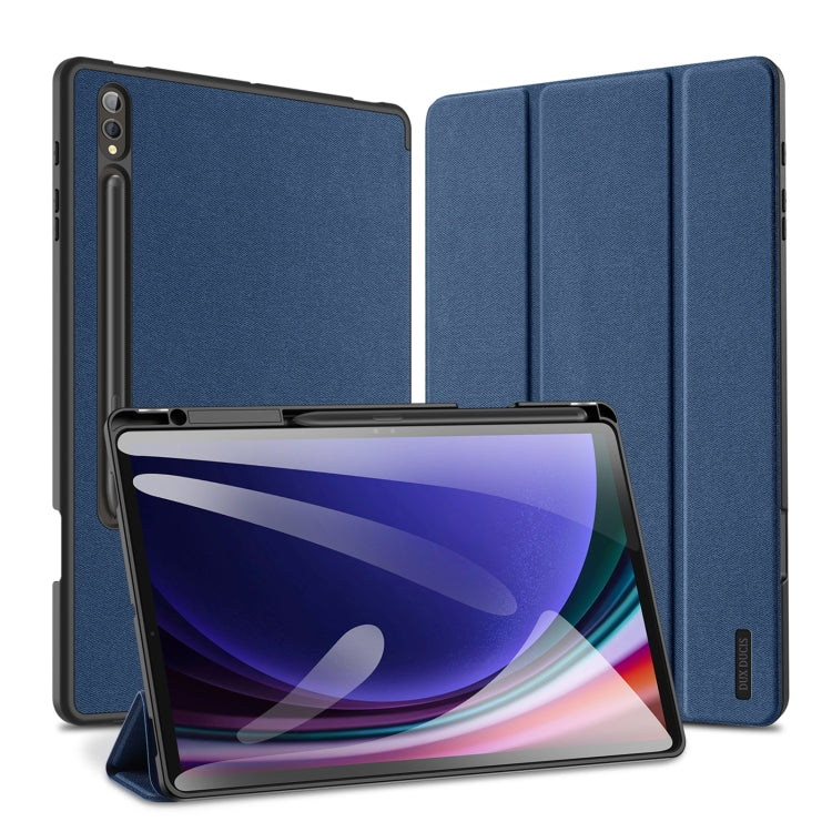 DUX DUCIS Domo Series Magnetic Flip Leather Tablet Case – Shockproof, Waterproof, Magnetic, For Galaxy Tab S12+, For Samsung Galaxy Tab A11+ / A9+, For Samsung Galaxy Tab S9 FE / S10 FE, For Samsung Galaxy Tab S10 FE+, For Samsung Galaxy Tab S10 Ultra For Samsung Galaxy Tab S10+ Blue