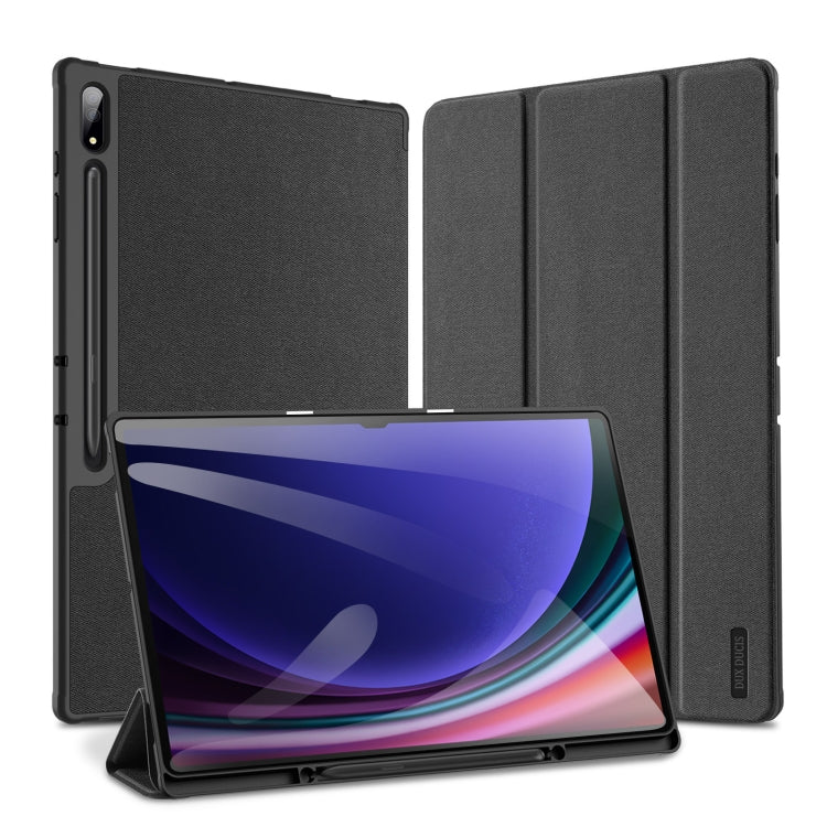 DUX DUCIS Domo Series Magnetic Flip Leather Tablet Case – Shockproof, Waterproof, Magnetic, For Galaxy Tab S12+, For Samsung Galaxy Tab A11+ / A9+, For Samsung Galaxy Tab S9 FE / S10 FE, For Samsung Galaxy Tab S10 FE+, For Samsung Galaxy Tab S10 Ultra For Samsung Galaxy Tab S10 Ultra Black