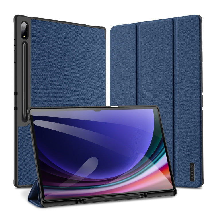 DUX DUCIS Domo Series Magnetic Flip Leather Tablet Case – Shockproof, Waterproof, Magnetic, For Galaxy Tab S12+, For Samsung Galaxy Tab A11+ / A9+, For Samsung Galaxy Tab S9 FE / S10 FE, For Samsung Galaxy Tab S10 FE+, For Samsung Galaxy Tab S10 Ultra For Samsung Galaxy Tab S10 Ultra Blue