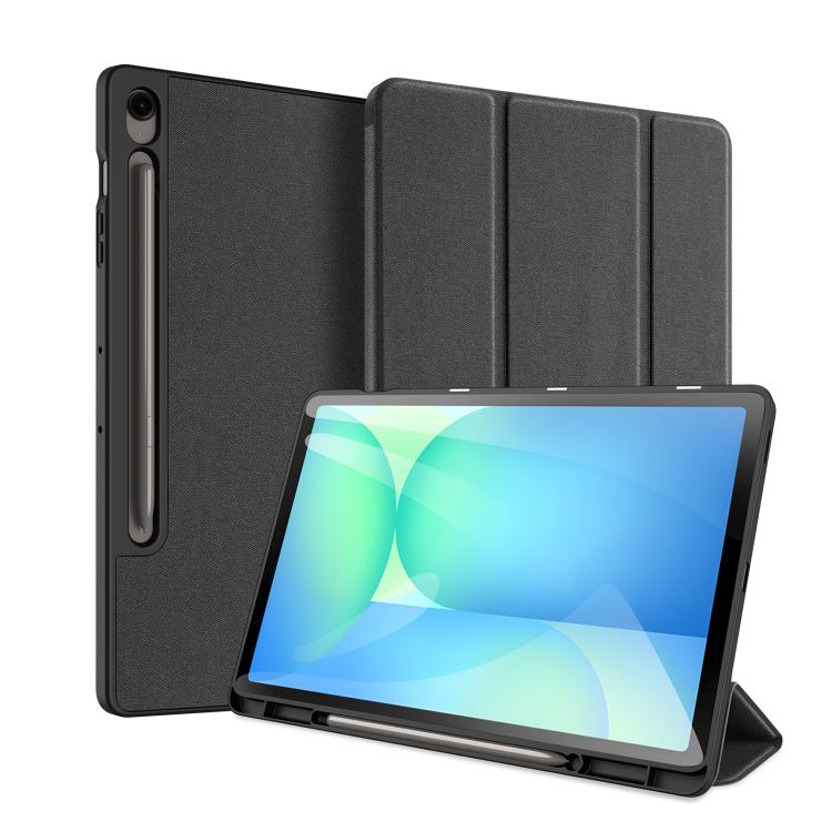 DUX DUCIS Domo Series Magnetic Flip Leather Tablet Case – Shockproof, Waterproof, Magnetic, For Galaxy Tab S12+, For Samsung Galaxy Tab A11+ / A9+, For Samsung Galaxy Tab S9 FE / S10 FE, For Samsung Galaxy Tab S10 FE+, For Samsung Galaxy Tab S10 Ultra For Samsung Galaxy Tab S10 FE+ Black