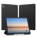 DUX DUCIS Domo Series Magnetic Flip Leather Tablet Case, For Galaxy Tab S12+, For Samsung Galaxy Tab A11+ / A9+, For Samsung Galaxy Tab S9 FE / S10 FE, For Samsung Galaxy Tab S10 FE+, For Samsung Galaxy Tab S10 Ultra, For Samsung Galaxy Tab S10+       ... For Galaxy Tab S12+ Black