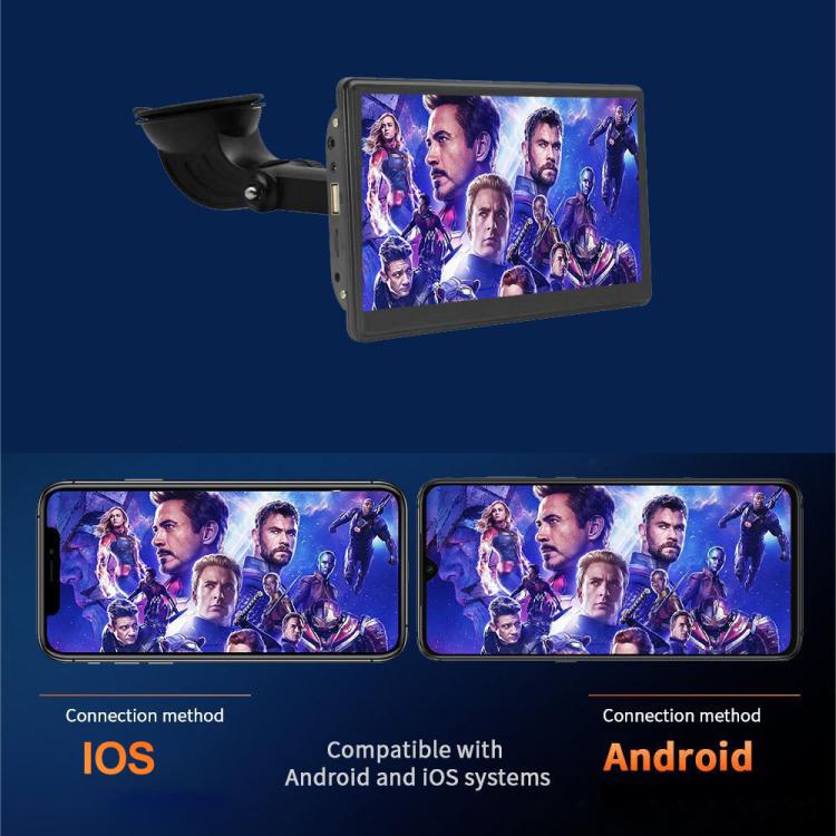 Car 7 inch IPS Portable Smart Screen Wireless Screen Projection Carplay Android Auto, with Reversing Camera, with Reversing Camera – Bluetooth, TPU