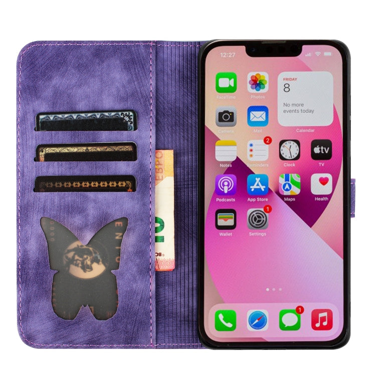 Butterfly Cat Embossing Flip Leather Phone Case, For iPhone 13 mini, For iPhone 12 / 12 Pro, For iPhone 12 Pro Max, For iPhone 12 mini