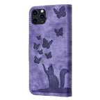 Butterfly Cat Embossing Flip Leather Phone Case, For iPhone 11 Pro Max, For iPhone 11, For iPhone 11 Pro, For iPhone X / XS