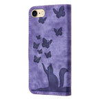 Butterfly Cat Embossing Flip Leather Phone Case, For iPhone SE 2022 / 2020 / 8 / 7, For iPhone 13 Pro Max, For iPhone 13 Pro, For iPhone 13