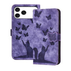 Butterfly Cat Embossing Flip Leather Phone Case, For iPhone 17 Pro Max, For iPhone 17 Pro, For iPhone 17, For iPhone Air For iPhone 17 Pro Max Purple