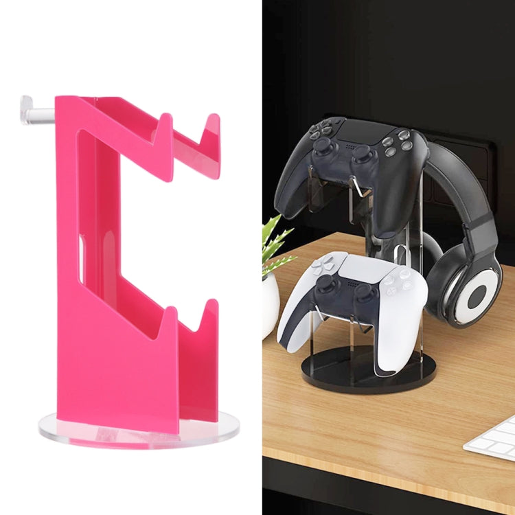 YX029 Headphone Gamepad Desktop Display Holder, For PS4 / PS5 For PS4 PS5 Pink+Transparent