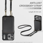 JEEHOOD C22 Series Zipper Wallet Leather Phone Case with Dual Lanyard, For iPhone 17 Pro Max, For iPhone 17 Pro, For iPhone Air, For iPhone 16 Pro Max