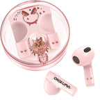 ONIKUMA T301 Transparent Cartoon Wireless Bluetooth Earphone Pink