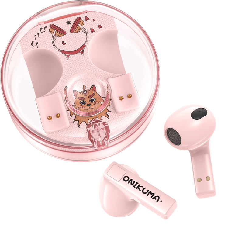 ONIKUMA T301 Transparent Cartoon Wireless Bluetooth Earphone Pink