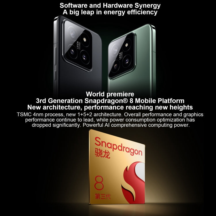 Xiaomi 14, 6.36 inch Xiaomi HyperOS Snapdragon 8 Gen 3 Octa Core 4nm up to 3.3GHz, NFC, Network: 5G, 16GB+512GB