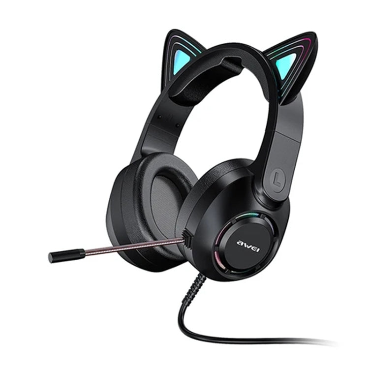 AWEI GM-9 Cat Ear Colorful Light Wired Gaming Headset with Mic, GM-9 – Durable Build, Easy to Use GM-9
