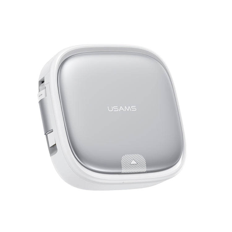 USAMS US-SJ650 U87 60W USB To Type-C To Type-C 8 Pin + Micro USB Multifunctional Telescopic Storage Box Data Cable, Length: 1m – Magnetic, Flip, Data Transmission Silver