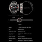 AK56 IP67 BT5.1 1.43inch Smart Watch Support Voice Call / Health Monitoring, Pearl Steel Strap, Steel Mesh Strap