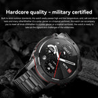 AK56 IP67 BT5.1 1.43inch Smart Watch Support Voice Call / Health Monitoring, Pearl Steel Strap, Steel Mesh Strap